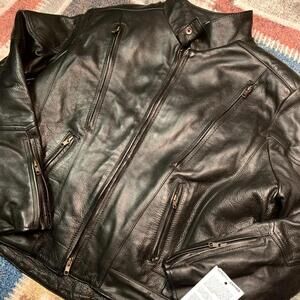 Vintage buttery leather vented corset detail leather jacket!